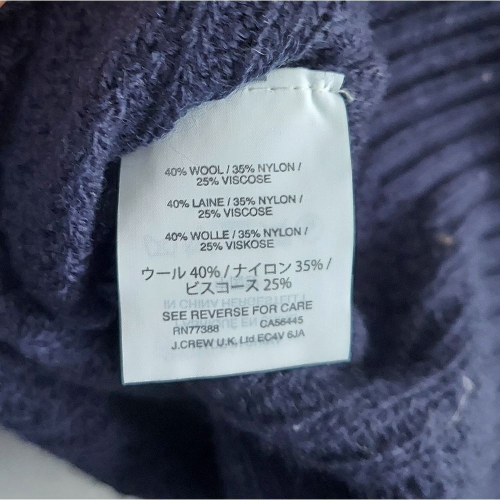 J.CREW Women Navy Crewneck Long Sleeve Knit Sweater XS Wool Blend - Picture 4 of 4